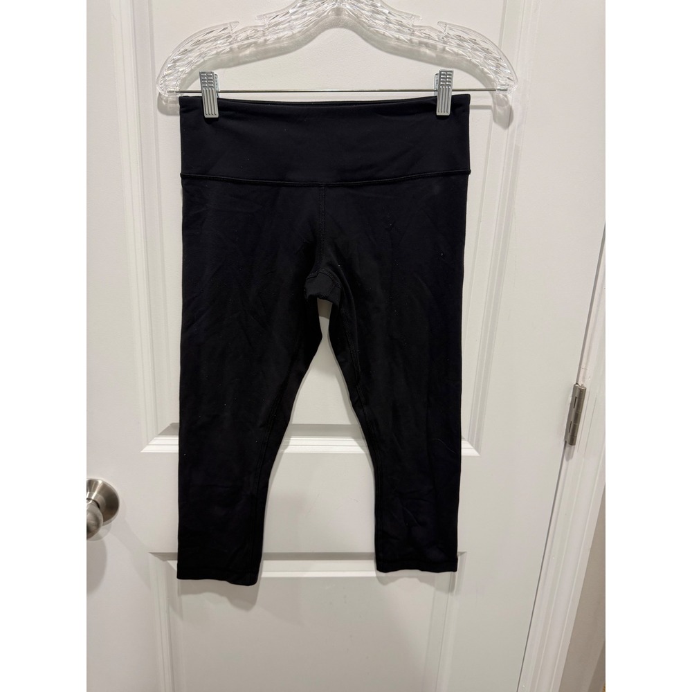 Lululemon Womens Cropped Leggings Lycra Spandex Black Size 6